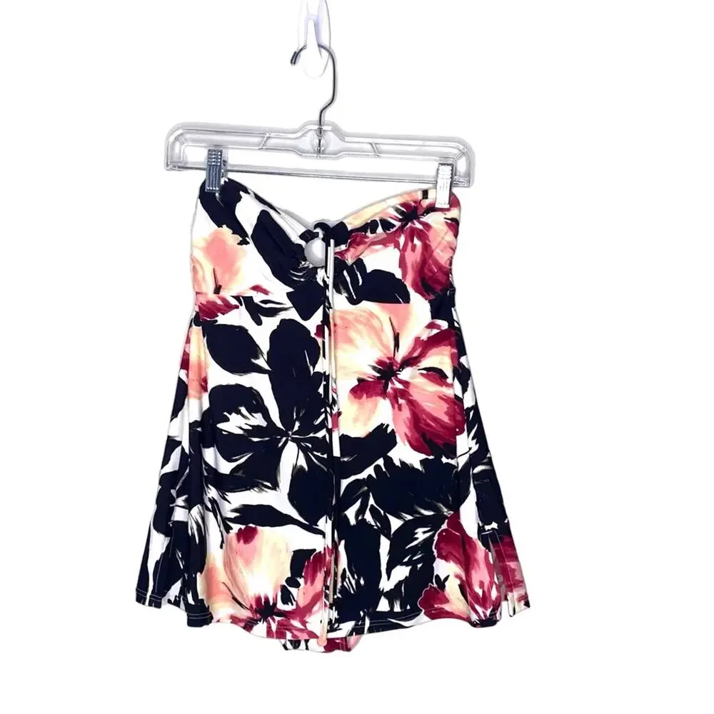 Christina Swimsuit Women Size 8 One Piece Dress Style Pin Up Floral *
